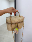BOLSO POUCH RAFIA CAMEL BOLSO POUCH RAFIA CAMEL